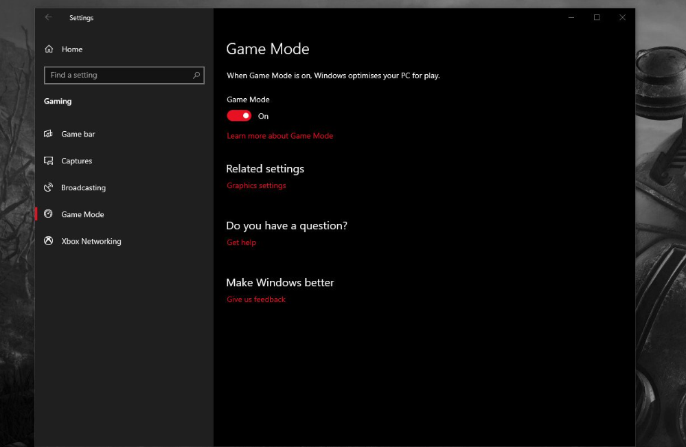 Kích Hoạt Chế Độ Game Mode